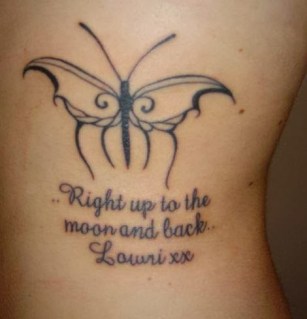 Butterfly tattoo - Right up to the moon and back